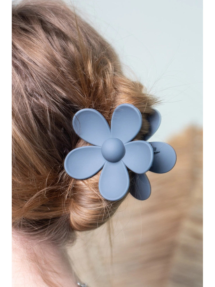 Claw Clip - Flower - Aegean Blue