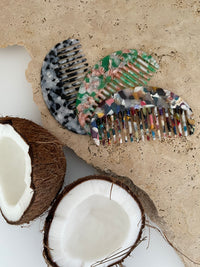 Acetate Hair Comb - Moon - Green