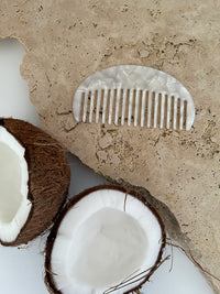 Acetate Hair Comb - Moon - Pearl