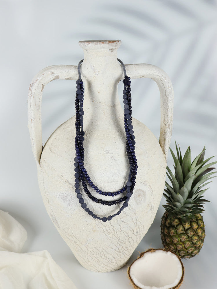 Timber Bead Necklace - Kapalua - Shadow