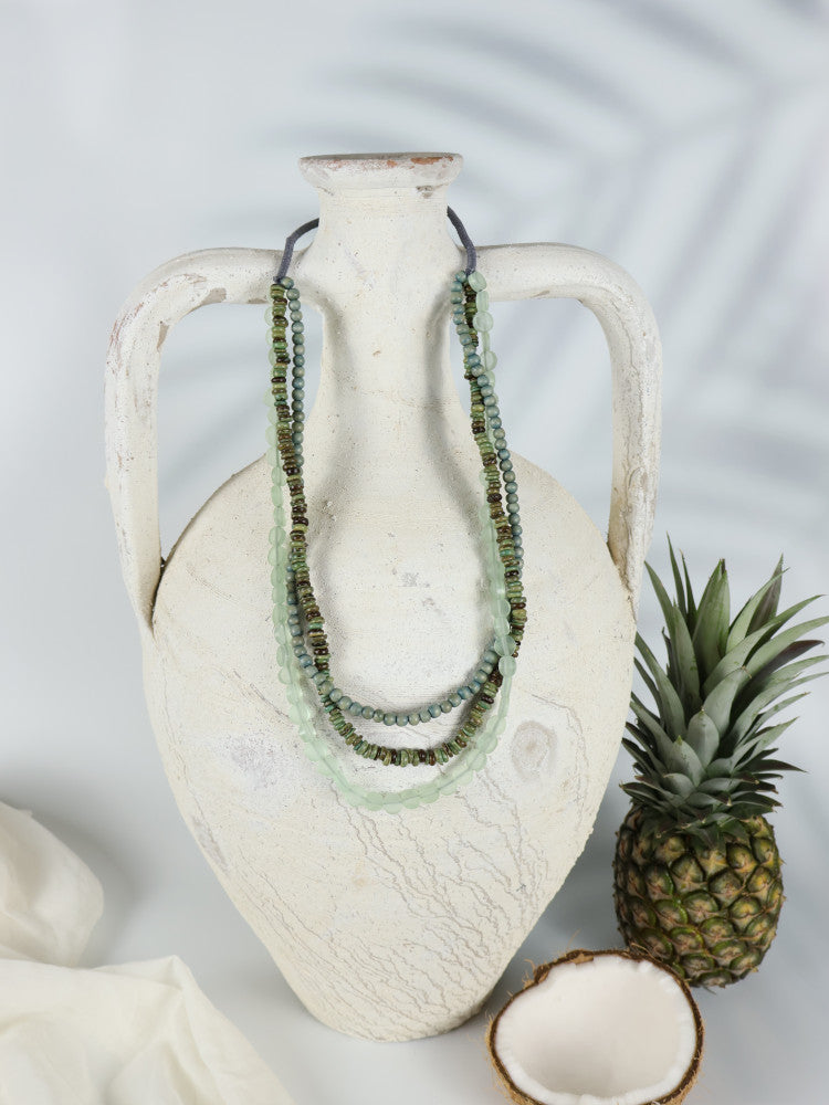 Timber Bead Necklace - Kapalua - Earth
