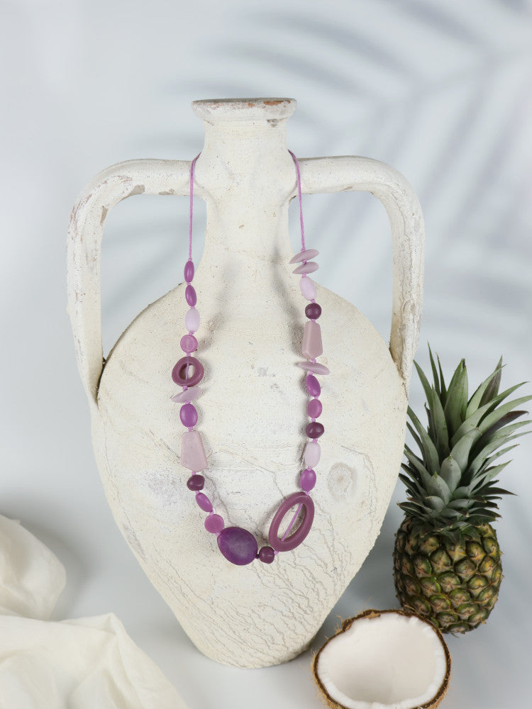 Resin Bead Necklace - Kihei - Purple