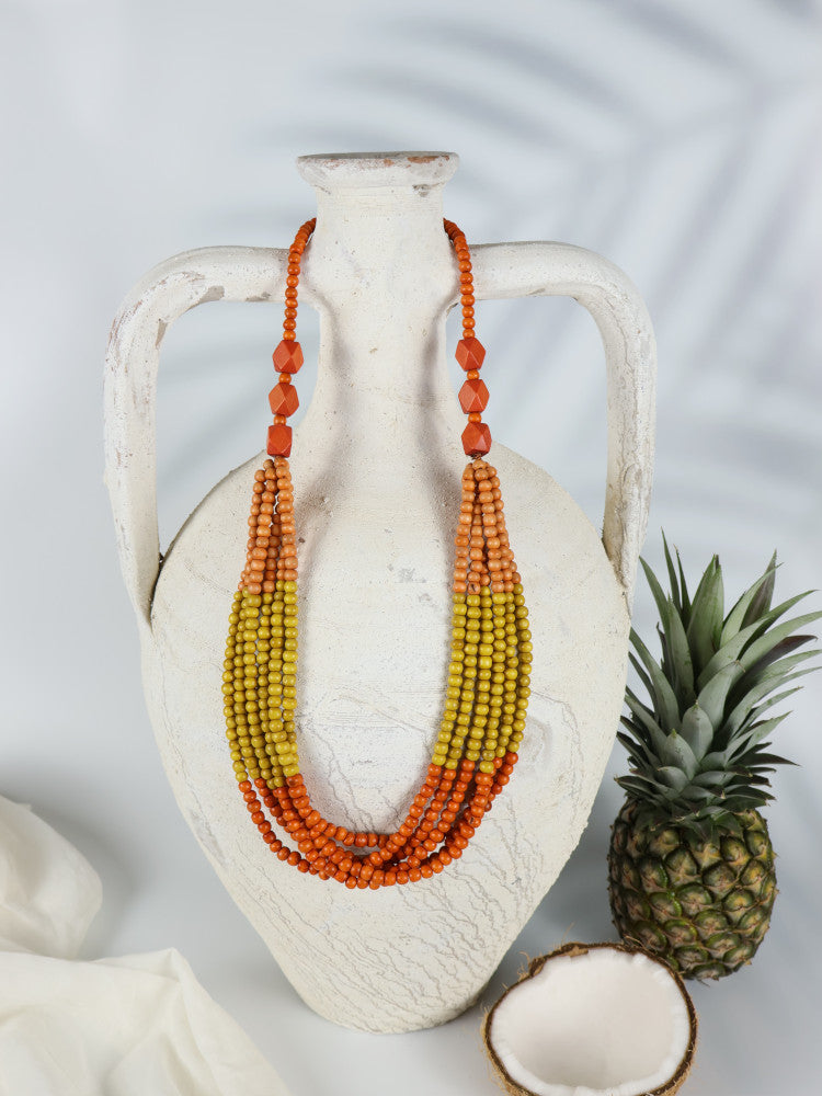 Timber Bead Necklace - Kahului - Sunset
