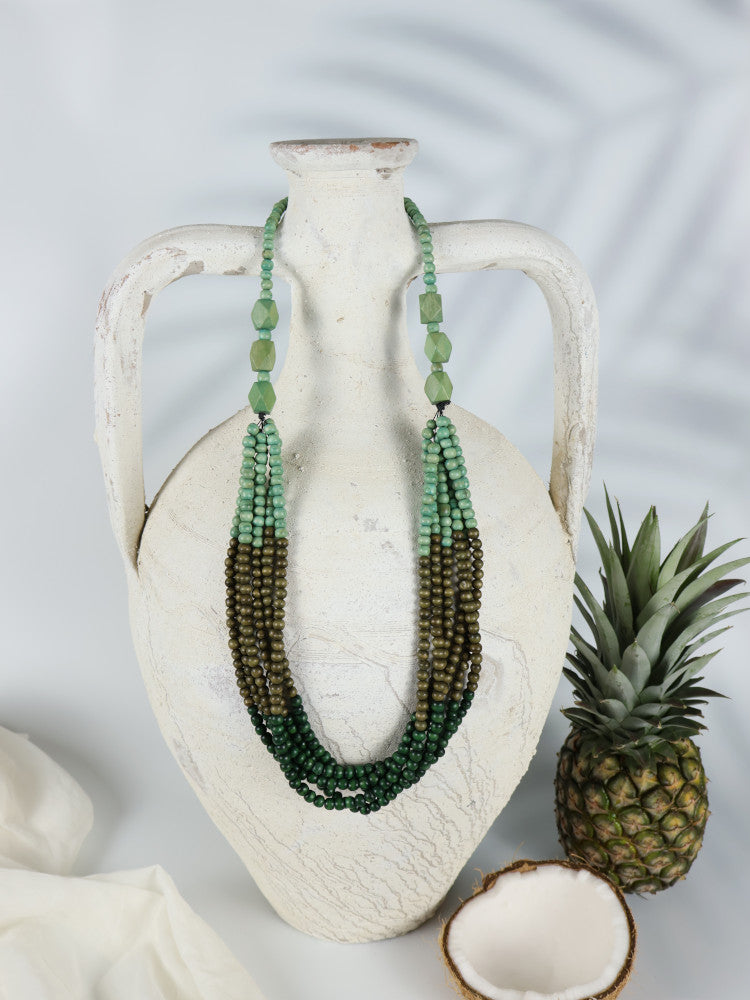 Timber Bead Necklace - Kahului - Jungle