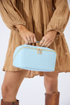 Vegan PU Leather Cosmetic Beauty Bag - Set Of 3 - Light Blue