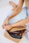 Vegan PU Leather Cosmetic Beauty Bag - Set Of 3 - Beige
