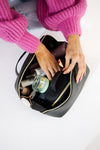 Vegan PU Leather Cosmetic Beauty Bag - Set Of 3 - Black
