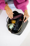 Vegan PU Leather Cosmetic Beauty Bag - Set Of 3 - Black