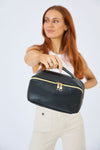 Vegan PU Leather Cosmetic Beauty Bag - Set Of 3 - Black