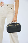 Vegan PU Leather Cosmetic Beauty Bag - Set Of 3 - Black