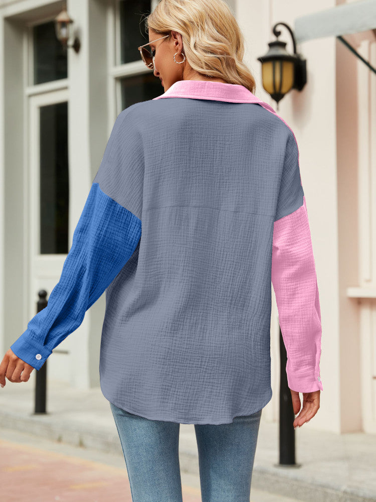 Maui Colour Block Shirt - Ocean - S,M,L,XL,2XL