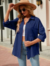 Oahu Crinkle Shirt - 100% Cotton - Navy Blue - S,M,L,XL,2XL