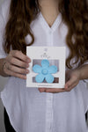 Claw Clip -- Flower - Light Blue