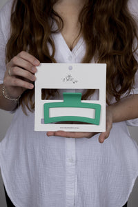 Claw Clip -- Jumbo Elongated Rectangle - Green