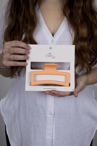 Claw Clip -- Jumbo Elongated Rectangle - Peach