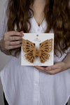 Claw Clip -- Jumbo Double Butterfly - Beige
