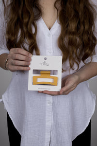 Claw Clip -- Elongated Rectangle - Apricot