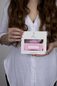 Claw Clip -- Medium Elongated Rectangle - Fairy Floss
