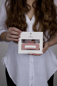 Claw Clip -- Medium Elongated Rectangle - Pink Champagne