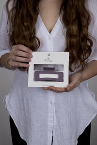 Claw Clip -- Medium Elongated Rectangle - Mauve