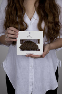 Claw Clip -- Leaf - Medium - Chocolate