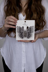 Claw Clip -- Small Double Butterfly - Grey