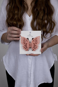 Claw Clip -- Small Double Butterfly - Marshmallow