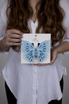 Claw Clip -- Jumbo Double Butterfly - Light Blue