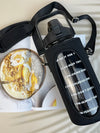 Motivational Drink Bottle + Crossbody Bag - 2 Litre - Black
