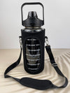 Motivational Drink Bottle + Crossbody Bag - 2 Litre - Black