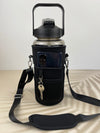 Motivational Drink Bottle + Crossbody Bag - 2 Litre - Black