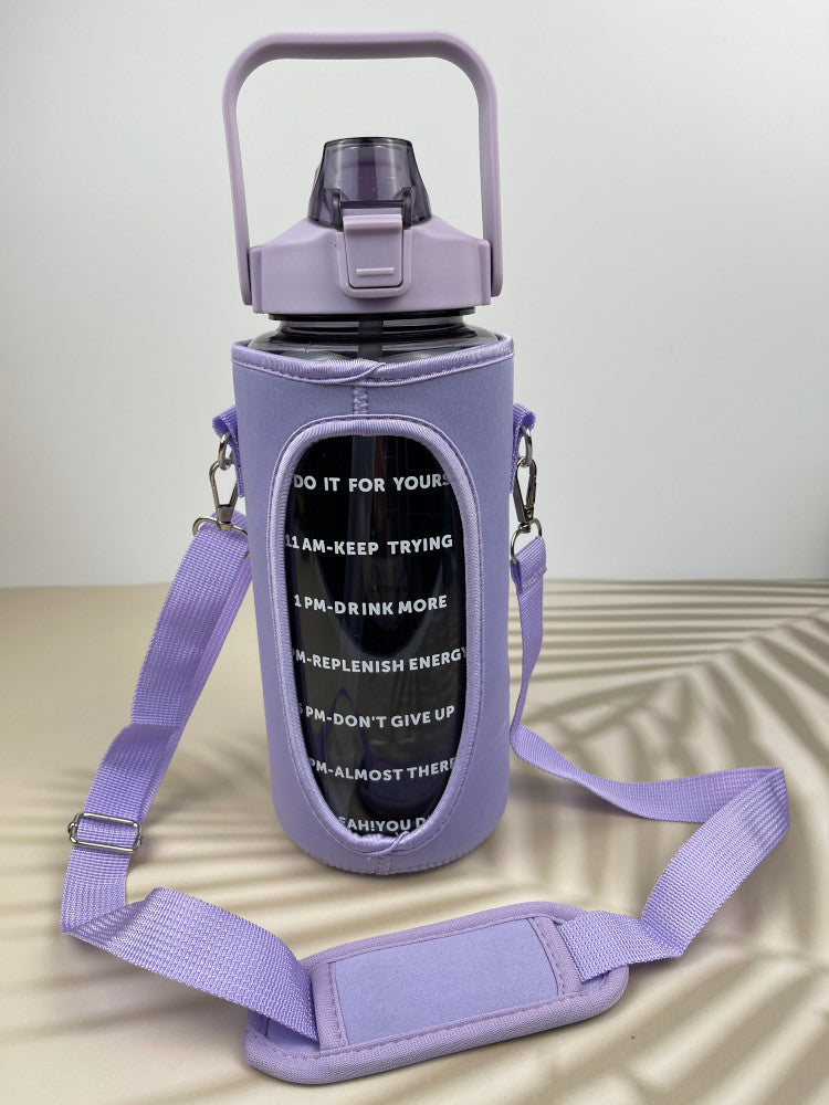 Motivational Drink Bottle + Crossbody Bag - 2 Litre - Purple
