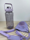 Motivational Drink Bottle + Crossbody Bag - 2 Litre - Purple