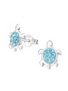 Silver Turtle Stud Earrings - Aqua Bohemica