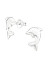Silver Dolphin Stud Earrings
