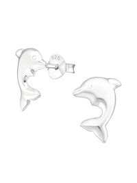 Silver Dolphin Stud Earrings
