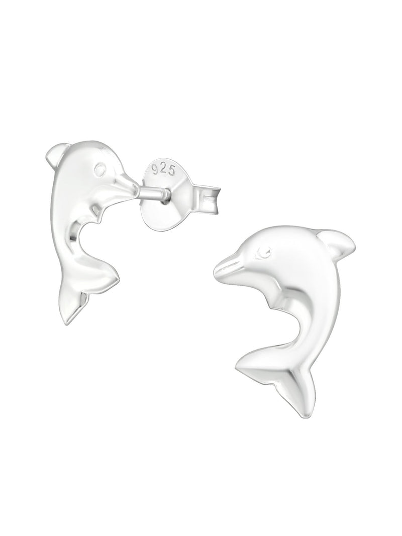 Silver Dolphin Stud Earrings