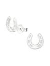 Silver Horseshoe Stud Earrings