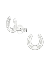 Silver Horseshoe Stud Earrings