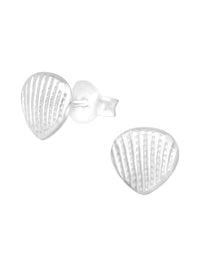 Silver Shell Stud Earrings