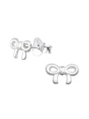 Silver Bow Stud Earrings
