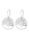 Silver Tree of Life Hook Earrings