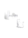 Silver Cat Stud Earrings