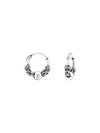 Silver Bali Hoop Earrings 10mm Oxidized