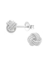 Silver Knot Stud Earrings
