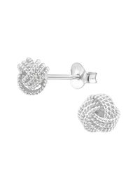 Silver Knot Stud Earrings