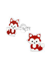 Silver Fox Stud Earrings - Epoxy