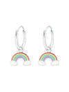 Silver Hanging Rainbow Huggies - Epoxy