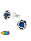 Silver Oxidized Mood  Studs Earrings