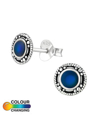 Silver Oxidized Mood  Studs Earrings